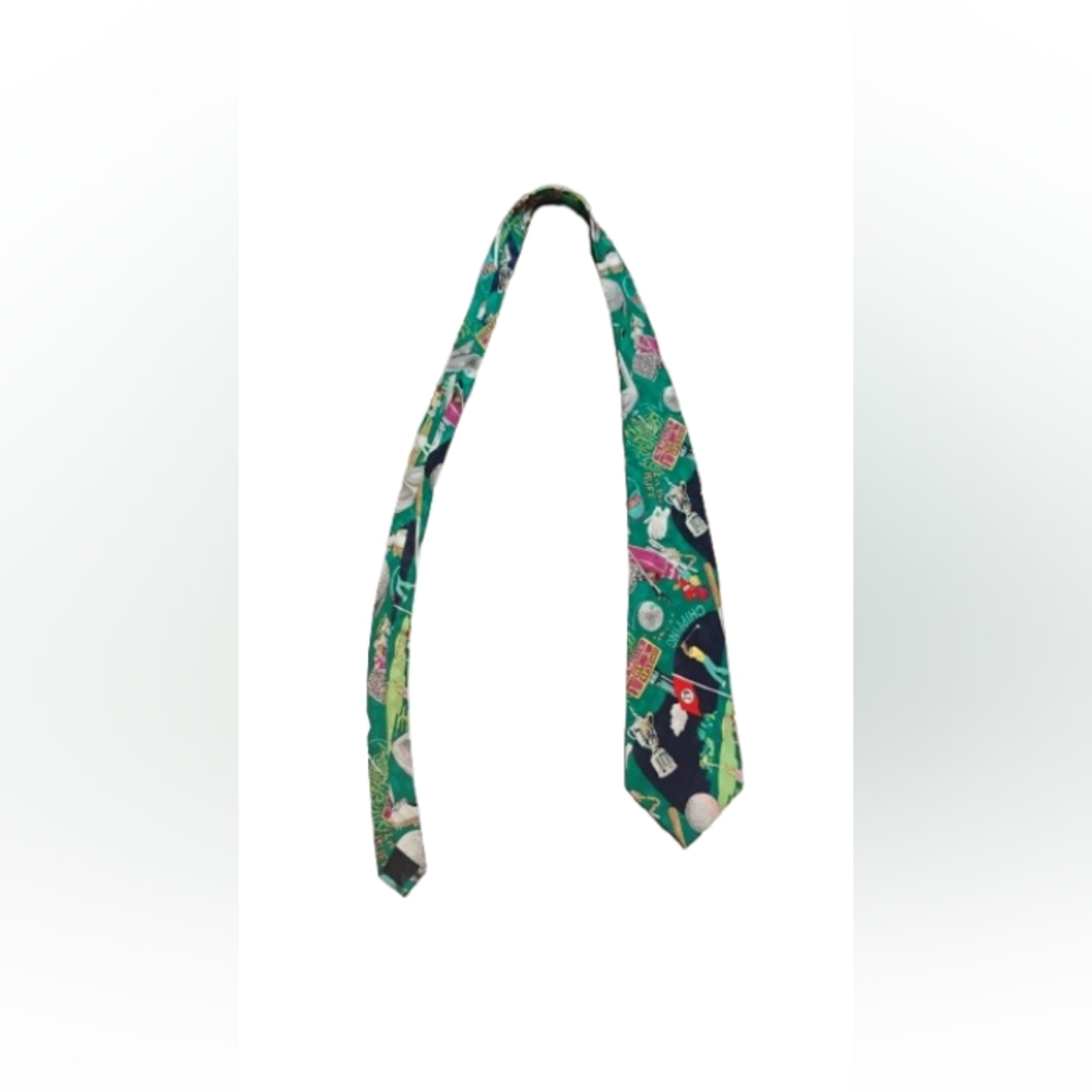 Vintage 1993 Nicole Miller Novelty Golf Print Tie One Size